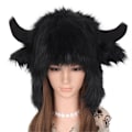 Miniatyrbillede 4 af 4: Elk Horn Julehat Fluffy Plys Faux Pels Varmer Vinter Ørevarmere