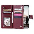 Miniatyrbillede 2 af 5: Style 012 til iPhone 7/8/SE (2020)/SE (2022) Læder Etui Rhombus Glitter Lynlås Pung Telefon Cover Style C