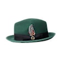 Miniatyrbilde 5 av 5: Fedora Hatt Klassisk Trilby Hatt for Reise Kostyme Tilbehør Bryllupsfest Cosplay (Grønn)