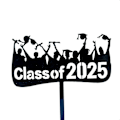 Miniatyrbilde 1 av 3: 10 stk. Class of 2025 kakedekorasjon, akryl kakeetikett, egnet for feiring av eksamensfest, svart, H