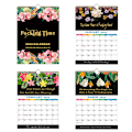 Miniatyrbillede 5 af 5: 2024 Sort Blomster Hot Selling Kalender, Frigiv Tryk, 2 Pak
