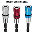 Miniatyrbild 5 av 5: Stark Magnetisk Skruvmejselset hexagonal Drivare med Borr Bits Bar Förlängning Elektrisk Skruvmejsel Bit Enkel Användning blå röd silver blue red silver