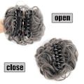 Miniatyrbillede 2 af 5: 1 stk. (naturlig sort) Hårstykke Gummi Hår Scrunchie Curly Up