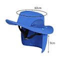 Miniatyrbillede 4 af 5: Surf Bucket Hat Bredskygget Solhat Åndbar Voksen Unisex Fisker Bærbar Skygge Fiskehatte til Camping Kajak Surfing Vandring Fiskeri (Blå)