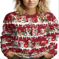 Jul 3D Digital Print Crew Neck Sweater Gave - HQ19 - Størrelse M M
