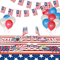 Miniatyrbild 3 av 3: Bordsdukar, 2-pack Amerikansk flagga plast bordsöverdrag (54\" x 10