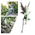 Miniatyrbild 2 av 5: Hartsfe staty fontän dekorativ figurin veranda ängel skulptur vit (Vit) White