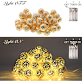 Miniatyrbilde 3 av 5: Marokkanske Lyslenker Batteridrevet 40 Gull LED Globe String