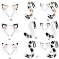 Miniatyrbild 4 av 5: 1/2 Delar Katt Varg Räv Svans Öron Hårband Set Halloween Jul Maskerad-Party Kostym Leksak Gåvor för Kvinna Män Cosplay calico cat suit