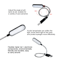 Miniatyrbilde 4 av 5: 2 stk LED-lampe USB USB-lys for bærbar datamaskin tastatur svanehals