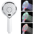 Miniatyrbilde 4 av 5: Dusjhode med LED-lys og temperaturkontroll i 3 farger, hvit
