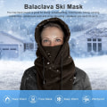 Miniatyrbild 2 av 5: Vintermössa för män, ansiktsmask i brunt, balaclava, huva för kallt väder, utomhus