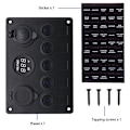 Miniatyrbillede 5 af 5: 5Gang Multifunktions 5-Gang Rocker Dobbelt USB-lader + Digital Voltmeter