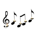 Miniatyrbild 4 av 5: Väggljusstake Ljushållare Set om 4 Musiksymbol Ljusstakehållare Modern Heminredning för Inflyttningsfest Gård()