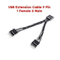 Pikkukuva 2 / 5: 10CM USB-emolevyn kaapeli USB-liittimen jatkokaapeli 9-nastainen 1 naaras - 2 uros Y-jakokaapeli 10 cm