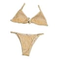 Miniatyrbild 3 av 5: Dam Baddräkt Push Up BH Bikini Set Strandkläder (Guld M) Gold M