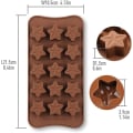Miniatyrbilde 4 av 5: 15 hulrom stjerneformet sjokoladeform, non-stick matkvalitet silico