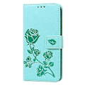 Pikkukuva 2 / 5: Ruusuaiheinen nahkakotelo iPhone 12:lle Green