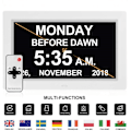 Miniatyrbillede 2 af 5: Digital kalender dag ur ramme (9 tommer hvid) - automatisk dæmpning
