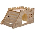 Miniatyrbillede 1 af 2: 1 sæt dobbeltlags hamsterhus i træ, kanin skjulested, lille dyrehus med rampe