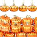 Pikkukuva 3 / 5: Halloween-kummitusjuhlan kurpitsariipus joulupallokoriste palloriipus painettu mattavärinen pallo 12 kpl Orange