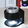 Miniatyrbillede 2 af 5: (Hvid), 30X Belyst Forstørrelsesglas, 6 Lys Desktop Portab