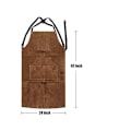 Miniatyrbilde 3 av 5: Sveiseforkle, Arbeidsforkle i kuskinn med 6 lommer, 24\" x 36\" Multifunksjonelt matlagingsforkle, Justerbare stropper fra M til XXL for menn og kvinner (Brun)