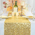 Miniatyrbilde 2 av 5: Bordflagg Glitter Bryllup Glitter Bordflagg For Bryllupsfester 12x71 Tommer I Et Utvalg Av Farger Gold