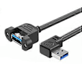 Miniatyrbillede 1 af 5: USB3.0 Hurtig Overførselsforlængerkabel Med Panelmontering 5Gbps USB 3.0 Han til Hun Adapterledning til Industriel Computer 2m left