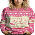 Jul 3D Digital Print Crew Neck Sweater Gave - HQ17 - Størrelse M M