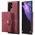 Pikkukuva 2 / 5: EEHOOD Retro Magneettinen PU-kotelo Samsung Galaxy S22 Ultralle Red