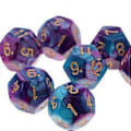 Pikkukuva 3 / 5: Pöytäpeli 10kpl / setti Nopat D12 D&D Gem 18mm (Violetti+Sininen) Purple+Blue