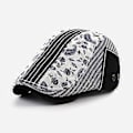 Miniatyrbillede 4 af 5: Herre Newsboy Hat med Justerbart Spænde, Moderigtigt Paisley Mønster, 2 Farver (Sort, )(Sort)