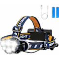 Miniatyrbillede 1 af 5: Super Lys Pandelamper, Genopladelig LED Lommelygte Pandelamper med 6 LED