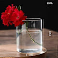 Miniatyrbild 3 av 3: Klar Glasvas Blomvas Minimalistisk Glasvas Cylinderformad Blomvas för Bröllop Vardagsrum Dekorativ Gåva 8.5x10cm