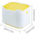 Miniatyrbilde 2 av 5: Liten (Gul+Hvit) Bord Søppelbøtte, Bærbar Mini Bord Søppelbøtte