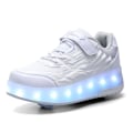 Miniatyrbillede 1 af 6: Børnesneakers Dobbelthjulede Sko Led Lys Sko Q7-yky.37.Hvid White 37
