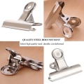 Miniatyrbild 5 av 5: Stora metallklämmor i silver, 20-pack 2-tums pappersklämmor