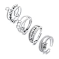 Miniatyrbillede 1 af 5: 4 fingerring-gyroer til kvinder, åben roterende fingerring i rustfrit stål, justerbare stabletilbehør, angstlindrende ring A