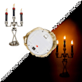 Miniatyrbilde 4 av 5: Triple LED Halloween-lys uten flamme og skjelettholdere