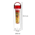 Miniatyrbild 5 av 5: 800 ml Plast Fruktinfusionsflaska Juice Infuser Infuserande Vattenflaskor Utomhussporter (Röd)