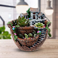 Miniatyrbillede 3 af 5: Mini kunstig blomst sukkulent fe have med sød hjem indretning