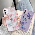 Miniatyrbild 4 av 5: iPhone 11 Fjärilsfodral, Shinymore Söt Fjäril Glitter Stötsäker Mjuk Silikon Transparent Tjej Kvinna Omslag Fodral för iPhone 11 Rosa