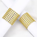 Miniatyrbilde 3 av 5: 10 stk Gull Serviettringer Blanke Rhinestone Serviettringer Bryllup Na