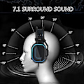 Miniatyrbillede 2 af 5: V10 USB 7.1CH Gaming Hovedtelefoner med Surround Sound, Højprotein Læder Svedtætte Ørepuder Komfortable Headsets Sort Black