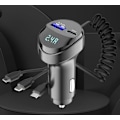 Pikkukuva 3 / 5: Auton puhelimen pikalaturi, pidennettava latauskaapeli, 2 USB-porttia, 5