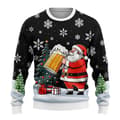 Julesweatshirt med rund hals, Pullover, 3D-printet vinterlangærmet sweatshirt - EL3137 - Størrelse 3XL 3XL