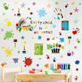 Miniatyrbild 3 av 5: Färgglada Inspirerande Väggdekaler Motiverande Fras Väggdekaler Positiva Uttryck Bokstäver Dekal Färgstänk Handavtryck Väggdekaler för Barn G