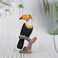 Miniatyrbillede 2 af 5: Fuglemodel Legetøj Simulation Tukan Legetøj Samleobjekt Dukke Miniature Dyr Figur Wild Bird Plast Hjem Ornamenter Dekorativt Tilbehør