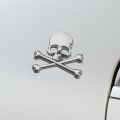 Miniatyrbillede 2 af 5: Skull Crossbones Pirat Bil 3D Badge Krom Metal Badge Sticker D